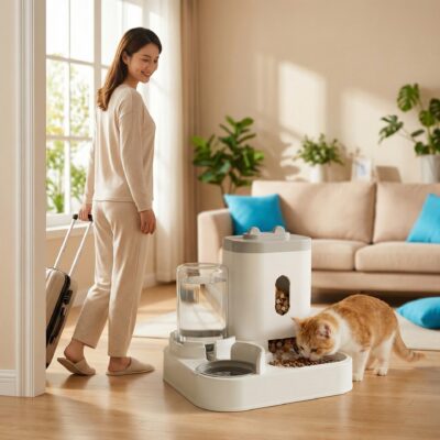 01 Automatic pet food and water dispenser